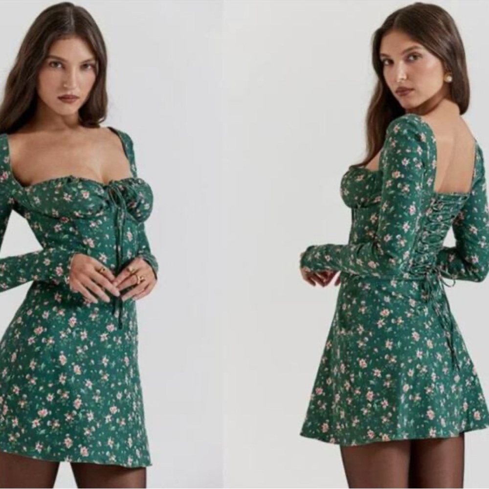 House of CB New without Tags XS (FR34) Floral Long Sleeve Dress
